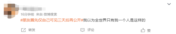 微信朋友圈先仅自己可见三天后再公开引争议 网友:矫情 没那么多人在意(图5) 微信朋友圈先仅自己可见三天后再公开引争议 网友:矫情 没那么多人在意