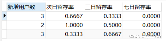 SQL计算用户留存率问题(图6) SQL计算用户留存率问题(图6)