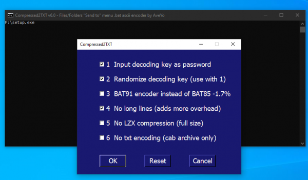 Compressed2TXT(File2Batch/res2batch) v6.5 将文件转化为bat(图1) Compressed2TXT(File2Batch/res2batch) v6.5 将文件转化为bat(图1)