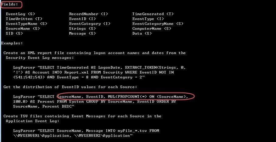 windows安全日志分析工具logparser用法详解(图3) windows安全日志分析工具logparser用法详解(图3)