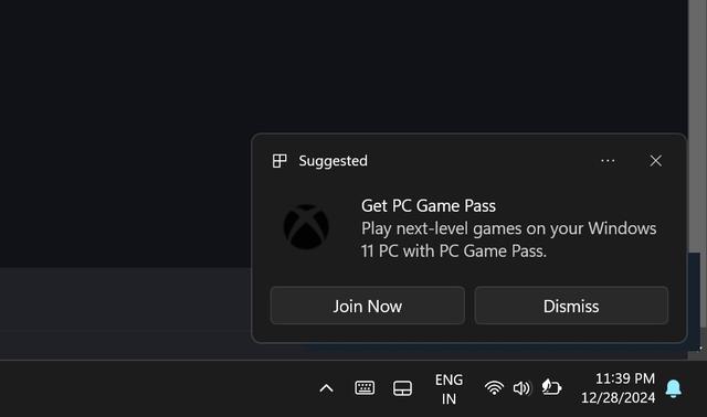 Win11用户吐槽PC Game Pass广告多! 微软称用户可选择关闭(图1) Win11用户吐槽PC Game Pass广告多! 微软称用户可选择关闭(图1)