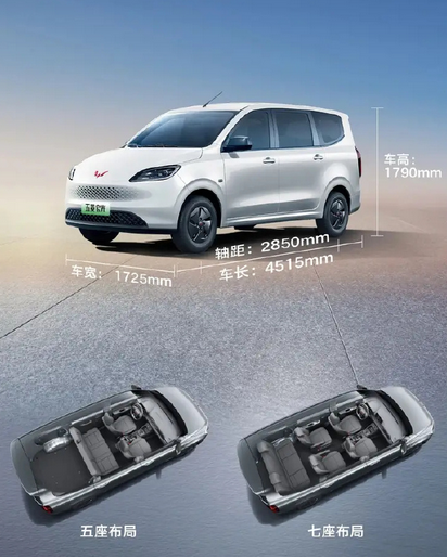 百公里油耗4.3L 综合续航1000KM!五菱宏光增程版详细配置首次公布(图5) 百公里油耗4.3L 综合续航1000KM!五菱宏光增程版详细配置首次公布