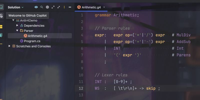 在 .NET 中 使用 ANTLR4构建语法分析器的方法(图1) 在 .NET 中 使用 ANTLR4构建语法分析器的方法(图1)
