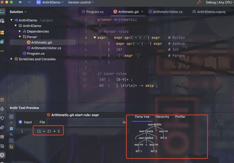 在 .NET 中 使用 ANTLR4构建语法分析器的方法(图3) 在 .NET 中 使用 ANTLR4构建语法分析器的方法(图3)